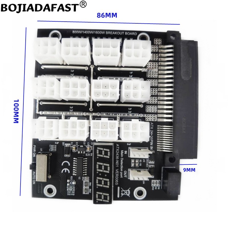 12 * PCI-E 6Pin Connector Brea - 2400W Server Psu Breakout Board 评论和价格